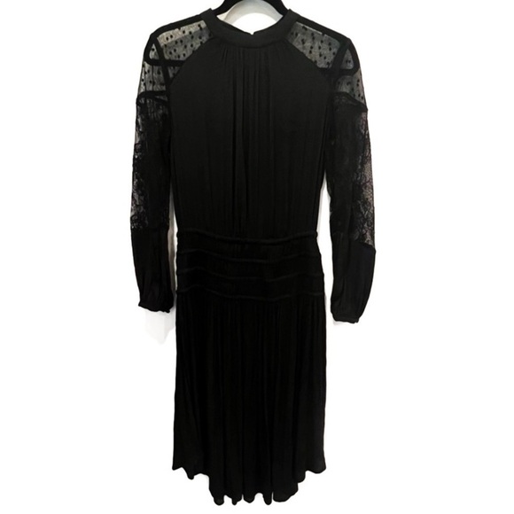 Current Air Dresses & Skirts - NWT Current Air x Anthropologie Black Mock Neck Lace Dark Academia Dress Medium
